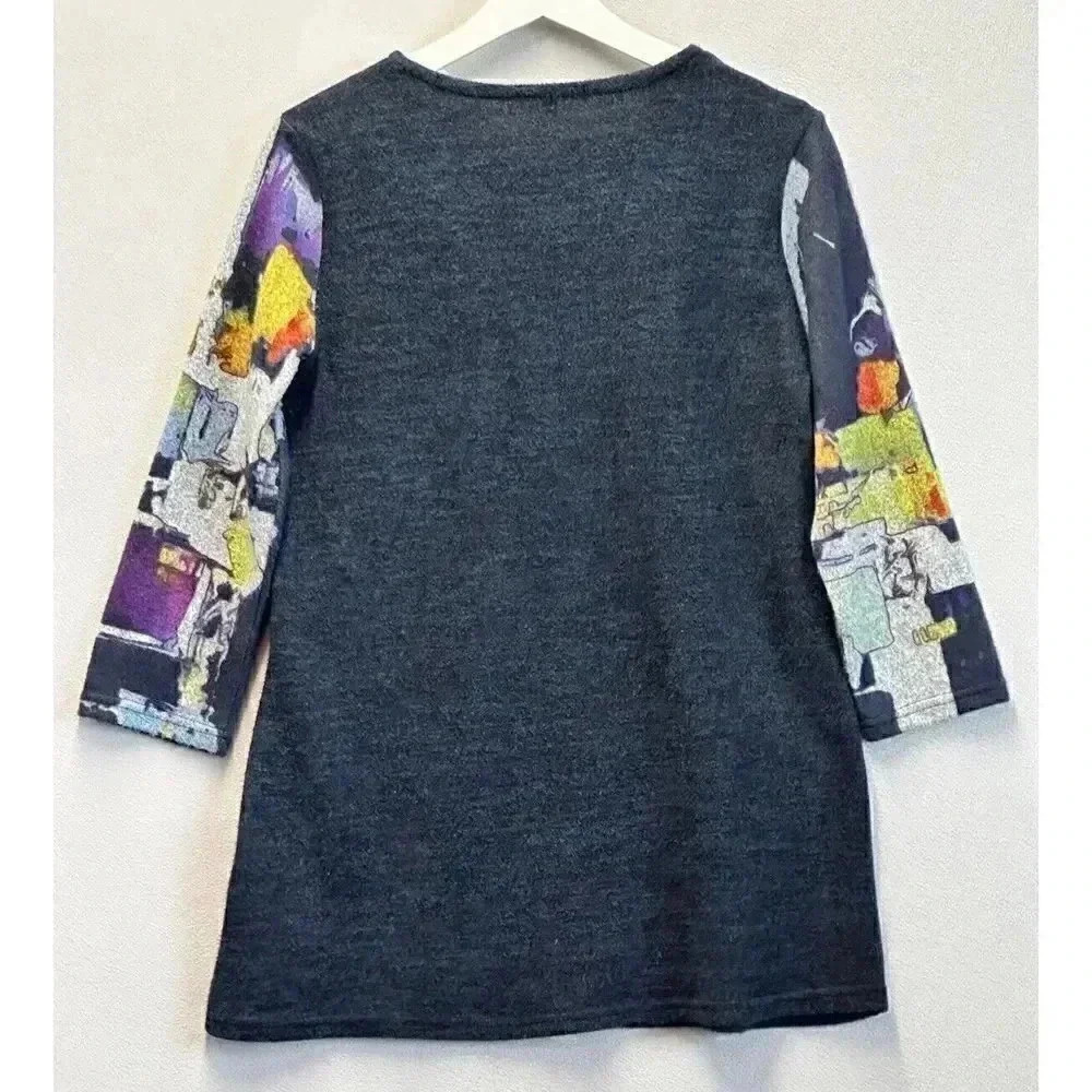 Trisha‎ Tyler Women's Size Small Multicolor Abstract Tunic Sweater Shirt - Picture 2 of 7